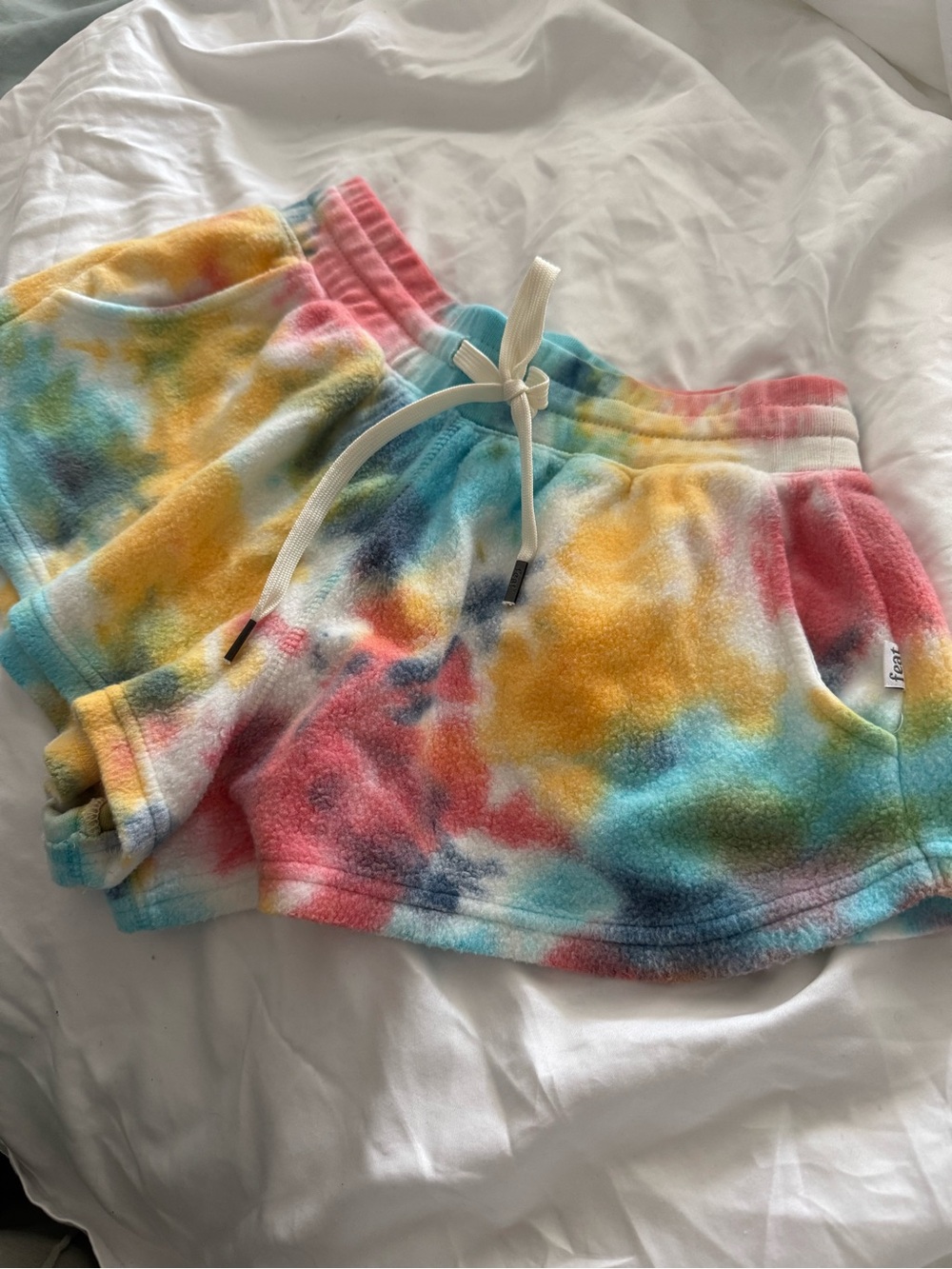 Feat Tie-Dye Fleece Lounge Shorts - Pastel Multicolor